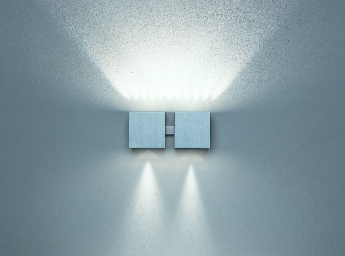 Aplique técnico de 2 luces G9 – Milan Dau 80 – perfil de aluminio extruido de 80 mm, 3 acabados