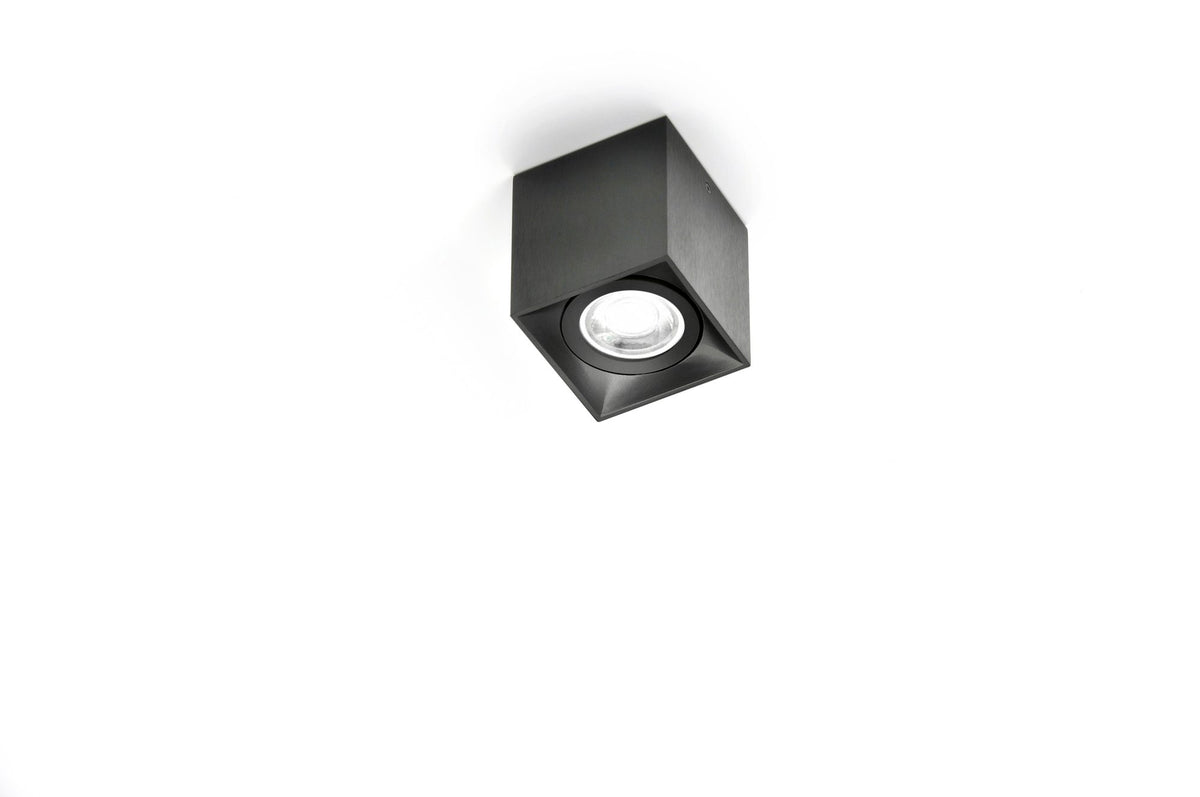 Plafón técnico de 1 luz GU10 – Milan Dau 80 – perfil de aluminio extruido de 80 mm, 3 acabados
