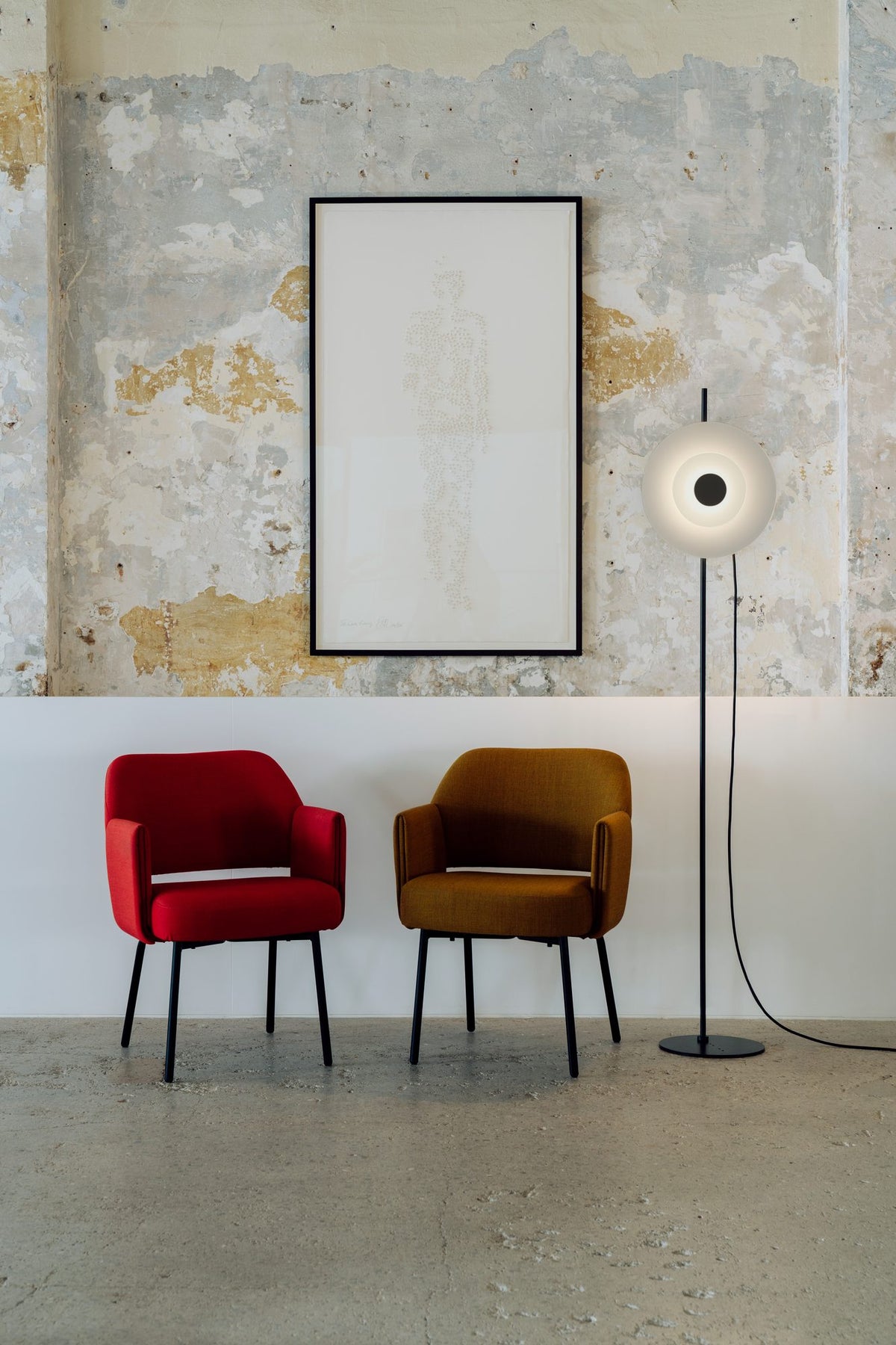 Cabezal orientable para pie de salón – Milan Halos – altura y orientación regulables, acabado negro texturado
