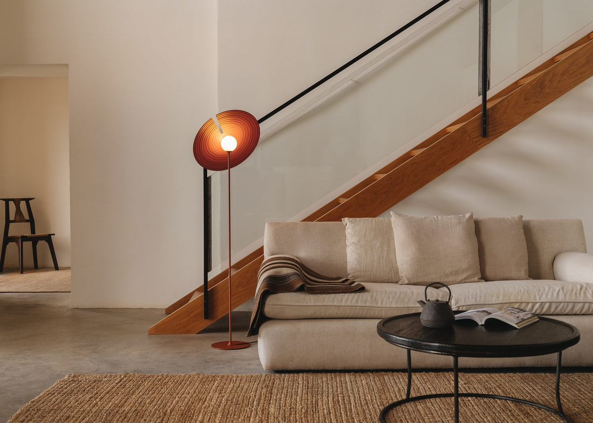 Lámpara de pie 130 cm – Milan Symphony – pantalla de cristal giratoria con cierre magnético, 3 acabados