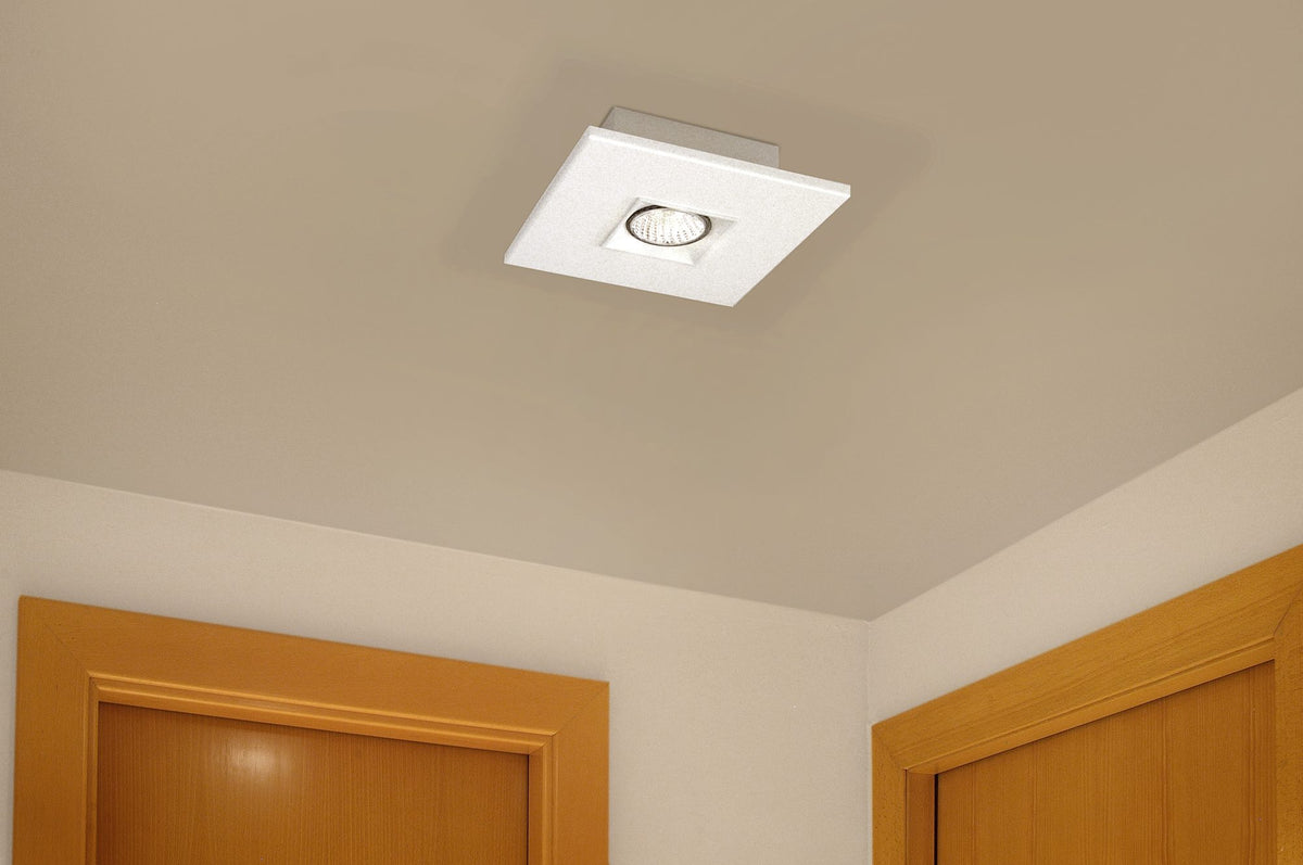 Plafón de techo de 1 luz – Milan Polifemo – cuerpo de acero estampado, acabado blanco texturado