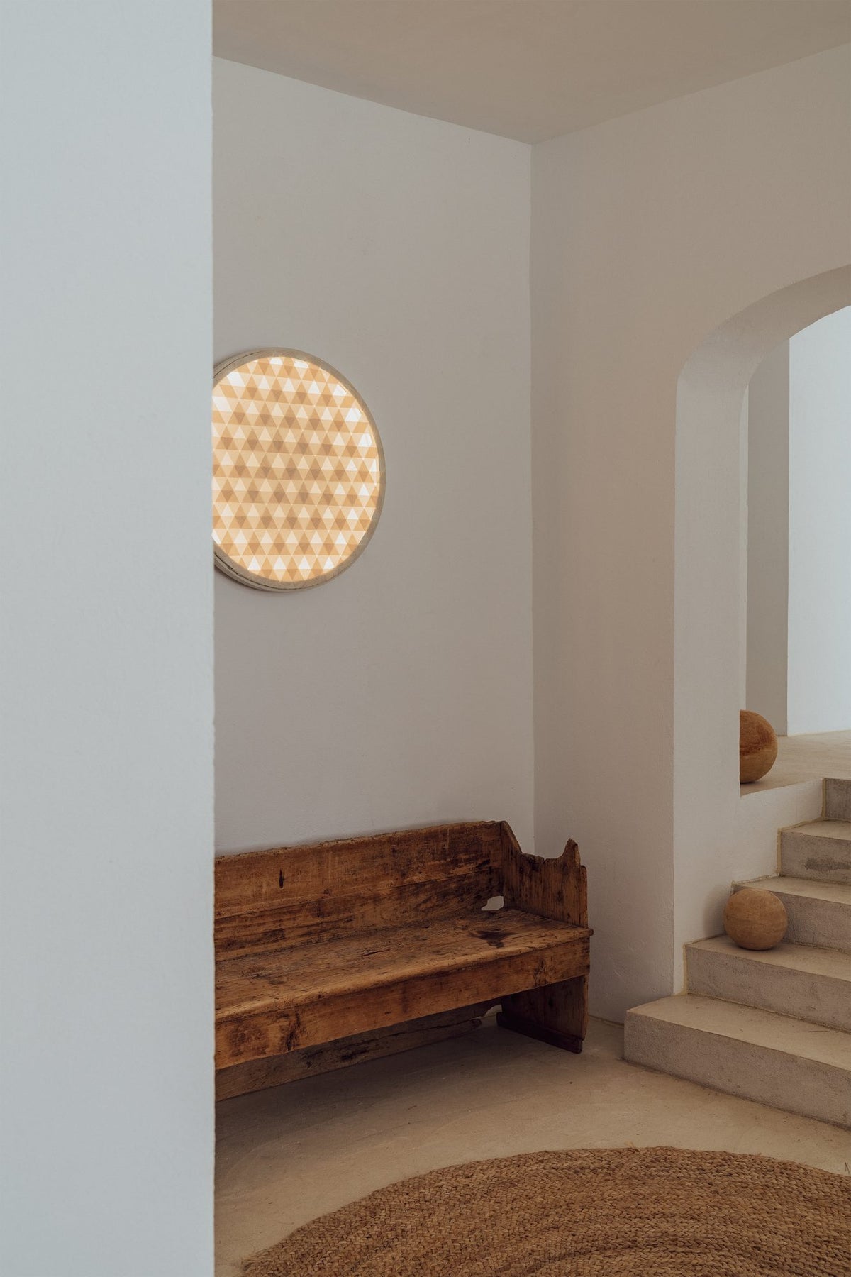 Aplique de pared – Milan Loom – aro de madera DM con tira LED integrada, acabado blanco